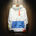 Autumn Men Windbreaker Jacket Breathable Quick-Drying Colorblock Casual Outdoor Cycling Hiking Hooded Jacket Clothing Pullover