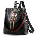 Chic Multi-way Backpack for Daily Travel Stylish Striped-detail Lightweight Versatile Spacious Casual Functional Fashion Bag