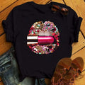 Sexy Colorful Diamonds Lip Print Women T Shirt Short Sleeve O Neck Loose Women Tshirt Ladies Tee Shirt Tops Camisetas Mujer