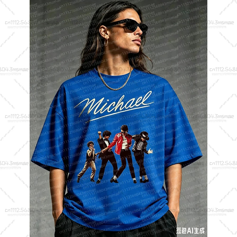 2026 Michael Jackson T-shirt Children Clothing Singer Printed Tops Boy Girl MJ Summer Tee Shirts Casual Clothes  Birthday Gift