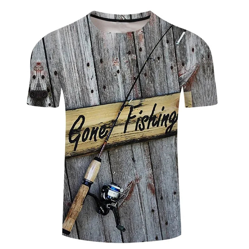 Fishing Is Calling You Crewneck Printed T Shirts Graphic Hipster Work Out Summer Streetwear Top Tee Men Women Clothing