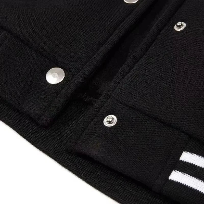 Men's Casual Baseball Jacket - Contrast Cuff Design, Baseball Collar and Shoulder Shape, All Seasons, Everyday Wear