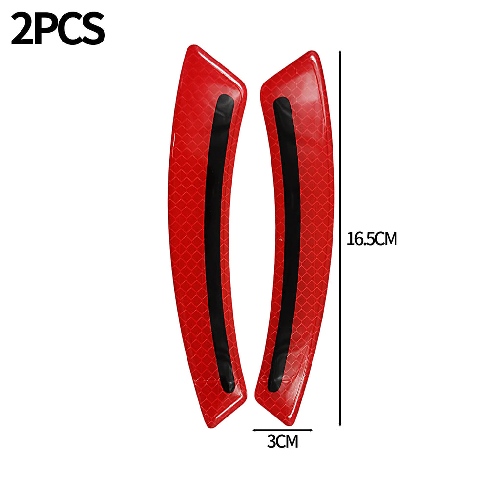 2pcs Car Reflective Decorative Stickers Anti-collision Strip Wheelbrow Protection Sticker Night Driving Safety Warning Stickers
