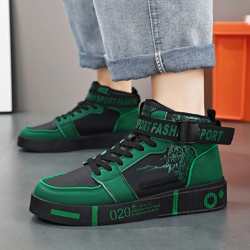 2024 New Men's Sneakers Fashion High Top Casual Shoes Men Women Running Shoes Lace Up Platform Shoes Men Tenis Masculino