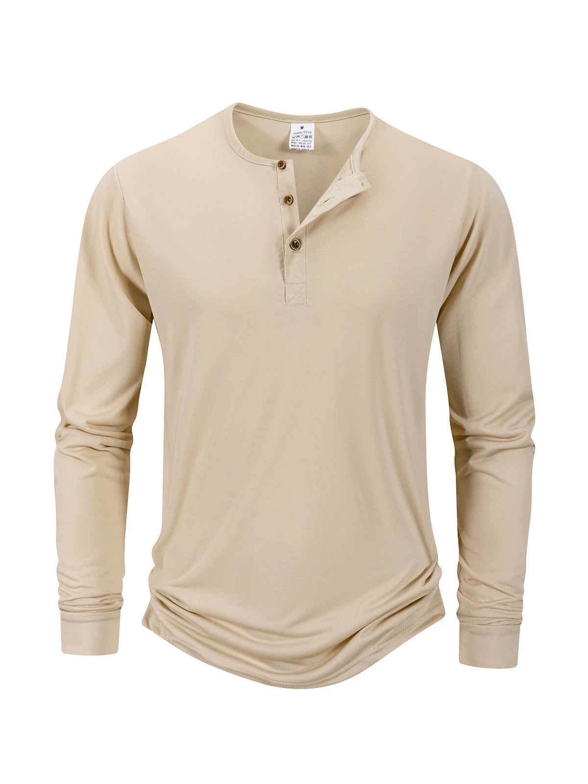 Men's T Shirt Autumn Button Long Sleeve Henley Neck T-Shirt Solid Color Casual Breathable Versatile Tops Fashion Slim T-Shirts