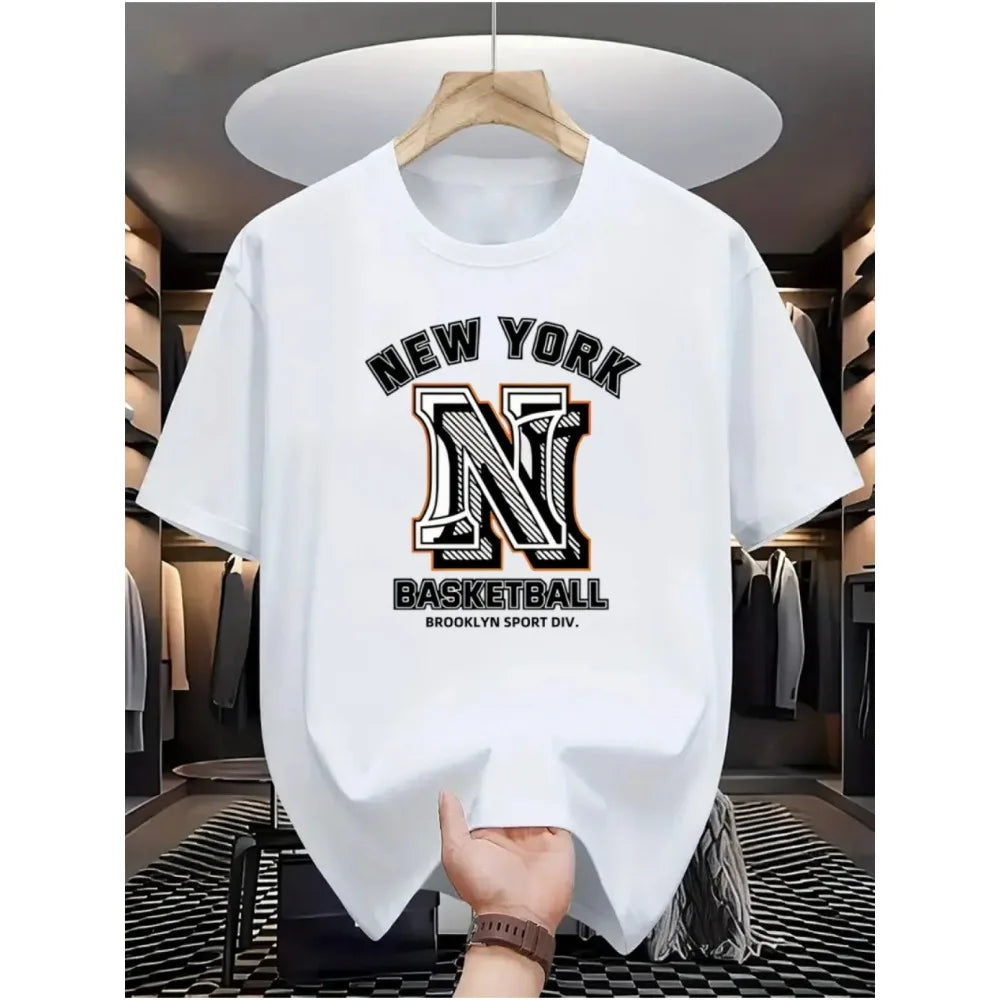 Hot selling new fashionable summer men's letter comfortable breathable round neck T-shirt outdoor women's casual top