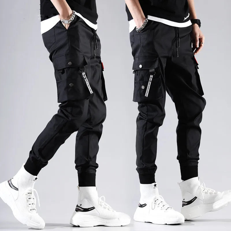 2026 New Trendy Solid Color Pants, Multi Flap Pocket Men's Cargo Pants, Loose Casual Outdoor Pants, Men's Work Pants oversized